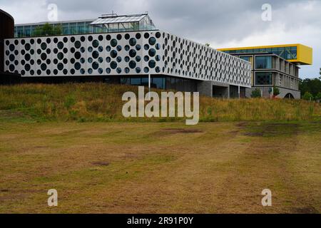 BILLUND, DANIMARCA –21 agosto 2022- Vista del campus Lego, sede del gruppo Lego, sede della Brick, la più grande azienda di giocattoli del mondo, situata in Foto Stock