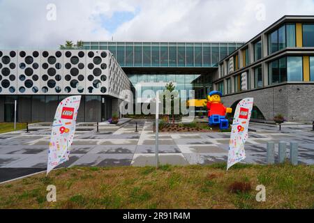 BILLUND, DANIMARCA –21 agosto 2022- Vista del campus Lego, sede del gruppo Lego, sede della Brick, la più grande azienda di giocattoli del mondo, situata in Foto Stock