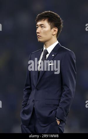 ISTANBUL - il presidente dell'Internazionale Milano Steven Zhang durante la finale di UEFA Champions League tra Manchester City FC e FC Inter Milan all'Ataturk Olympic Stadium il 10 giugno 2023 a Istanbul, Turchia. AP | altezza olandese | MAURIZIO DI PIETRA Foto Stock