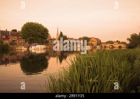 Regno Unito, Cambridgeshire - St Ives at Sunset Foto Stock
