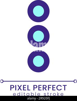 Icona dell'interfaccia utente pixel Perfect RGB color del menu puntini di sospensione Illustrazione Vettoriale