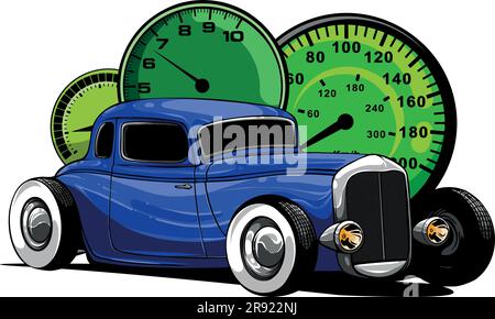 illustrazione vettoriale di automobile calda americana della verga Illustrazione Vettoriale