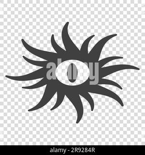 Sun Tribal fiamme motivo astratto illustrazione vettoriale in silhouette isolata su sfondo trasparente Illustrazione Vettoriale