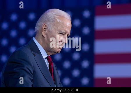 Washington, Stati Uniti. 23 giugno 2023. Il presidente degli Stati Uniti Joe Biden fa osservazioni in un evento politico tenuto da gruppi pro Choice a Washington, DC, 23 giugno 2023. Credit: Chris Kleponis/Pool via CNP Credit: Abaca Press/Alamy Live News Foto Stock