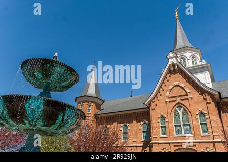 Tempio del centro città di Provo Foto Stock