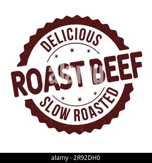 Timbro in gomma grunge di roast beef su sfondo bianco, illustrazione vettoriale Illustrazione Vettoriale