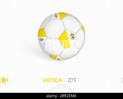 Pallone da calcio con la bandiera della città del Vaticano, attrezzature sportive da calcio. Illustrazione vettoriale. Illustrazione Vettoriale