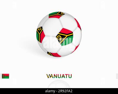 Pallone da calcio con bandiera Vanuatu, attrezzature sportive da calcio. Illustrazione vettoriale. Illustrazione Vettoriale