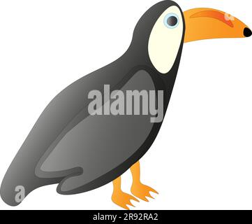 Toucan su sfondo bianco, disegno per bambini. Illustrazione vettoriale Illustrazione Vettoriale