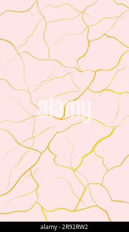 Sfondo astratto rosa e dorato illustrazione vettoriale verticale Illustrazione Vettoriale