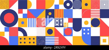Opera d'arte neomodernista. Grafica vettoriale per le ripetizioni. design ispirato agli anni '20. Composizione astratta con forme. Decorazione minimale con elementi geometrici Illustrazione Vettoriale