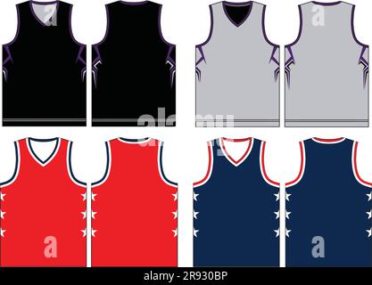 Modelli di maglie da basket Illustrazione Vettoriale