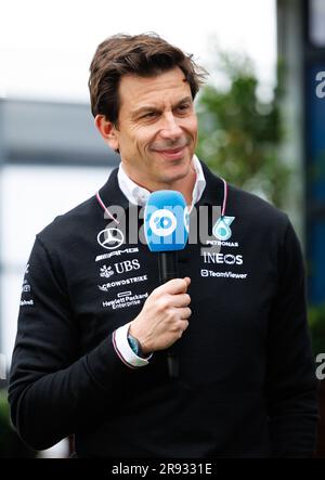 Toto Wolff, team principal del team AMG Petronas Mercedes F1 nel paddock del Gran Premio di Formula uno australiano all'Albert Park Street Circ Foto Stock