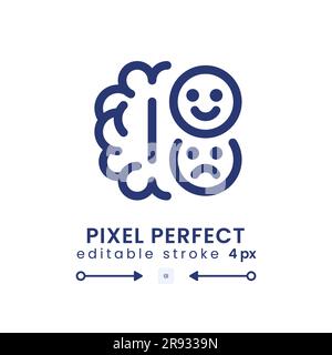Icona desktop lineare emozioni umane Illustrazione Vettoriale