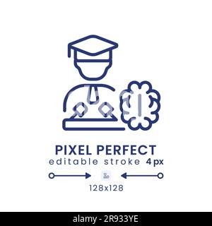 Icona desktop lineare Neuro Influencer Illustrazione Vettoriale