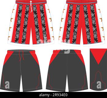 Modelli Mock Up per shorts da basket Illustrazione Vettoriale