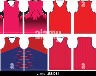 Modelli di maglie da basket Illustrazione Vettoriale