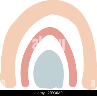 arcobaleno disegnato a mano astratto con colore pastello . illustrazione vettoriale Illustrazione Vettoriale