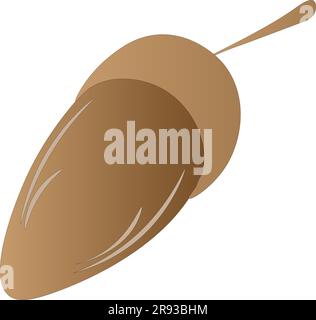 Acorn su sfondo bianco, disegno per bambini. Illustrazione Vettoriale