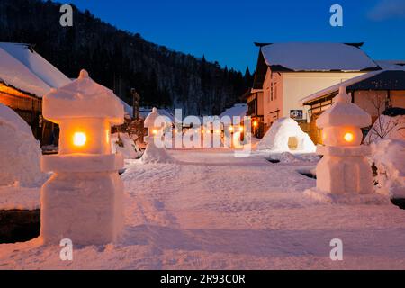 Ouchi-juku Snow Festival Foto Stock