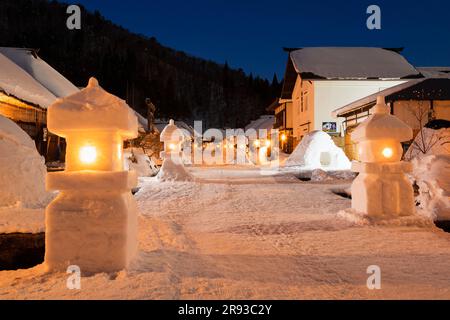 Ouchi-juku Snow Festival Foto Stock