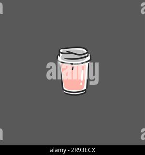 Disegno a mano vettoriale astratto grafica doodle semplici illustrazioni minimalistiche linea con macchina per la preparazione del caffè, la preparazione di bevande di caffè. Vettore caffè Illustrazione Vettoriale