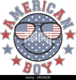 American Boy - 4 luglio - Boys USA Design Foto Stock