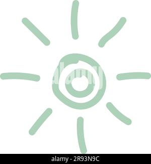 grazioso sole astratto disegnato a mano con colori pastello. illustrazione vettoriale Illustrazione Vettoriale