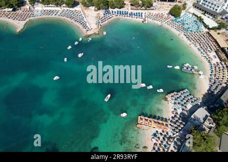 Spiaggia di Ksamili nell'Albania meridionale Foto Stock