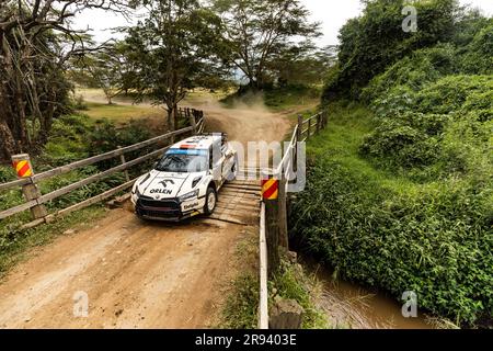 Naivasha, Kenya. 24 giugno 2023. 21 Kajetan KAJETANOWICZ (POL), Maciej SZCHZEPANIAK (POL), SKODA FABIA RS, RC2, Rally2, Azione durante il Safari Rally Kenya 2023, 7° round del WRC World Rally Car Championship 2023, dal 22 al 25 giugno 2023 a Naivasha, Nakuru County, Kenya - foto Nikos Katikis/DPPI Credit: DPPI Media/Alamy Live News Foto Stock
