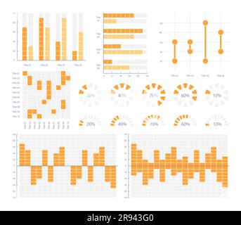 Set di modelli di progettazione grafici infografici dei risultati dello sviluppo aziendale Illustrazione Vettoriale