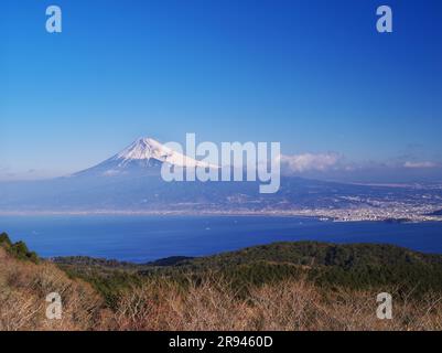 Mt. Fuji e Suruga Bay Foto Stock