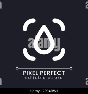 Icona dell'interfaccia utente lineare bianca perfetta con pixel di transizione sfocato per il tema scuro Illustrazione Vettoriale