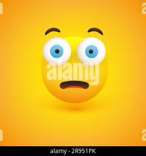 Volto spaventoso e sorpreso - emoticon con occhi pop-out - Design vettoriale Illustrazione Vettoriale