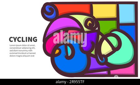 bici da strada, illustrazione vettoriale in stile astratto contemporaneo Illustrazione Vettoriale