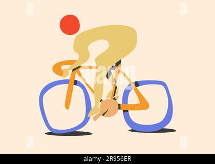 bici da strada, illustrazione vettoriale in stile astratto contemporaneo Illustrazione Vettoriale