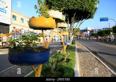 gandu, bahia, brasile - 20 maggio 2023: stabilimento realizzato con peni riciclati nella città di gandu Foto Stock