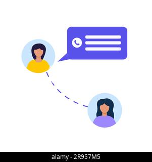 Contatti le persone, connettendo le persone. Concetto di social network. Illustrazione Vettoriale