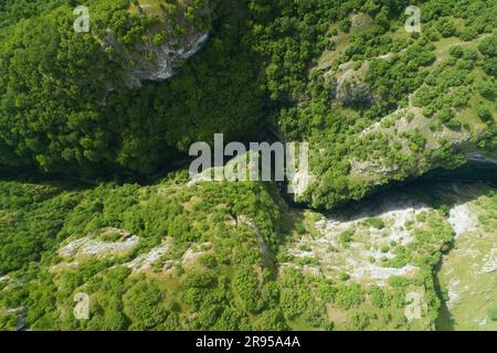 Vista aerea del stretto canyon Nevidio Foto Stock