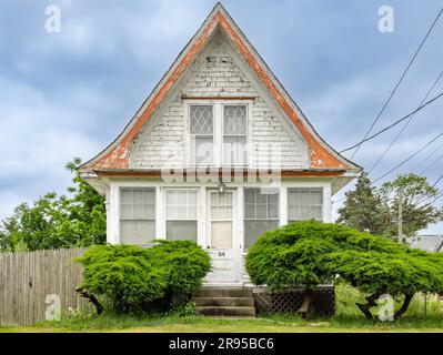 di fronte a una vecchia casa al 54 di montauk a east moriches, ny Foto Stock