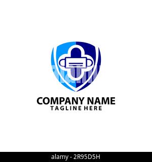 logo di protezione maschera vettore Illustrazione Vettoriale