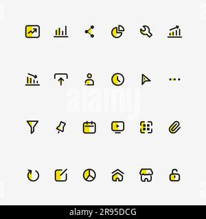 Set di icone Web per aziende e finanza Illustrazione Vettoriale