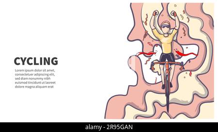 bici da strada, illustrazione vettoriale in stile astratto contemporaneo Illustrazione Vettoriale