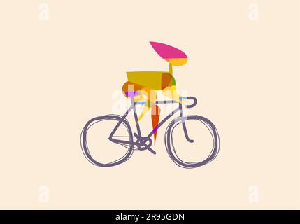 bici da strada, illustrazione vettoriale in stile astratto contemporaneo Illustrazione Vettoriale