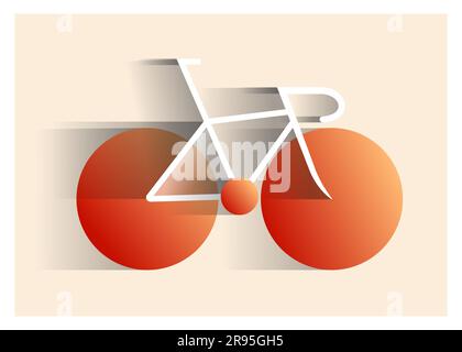 bici da strada, illustrazione vettoriale in stile astratto contemporaneo Illustrazione Vettoriale