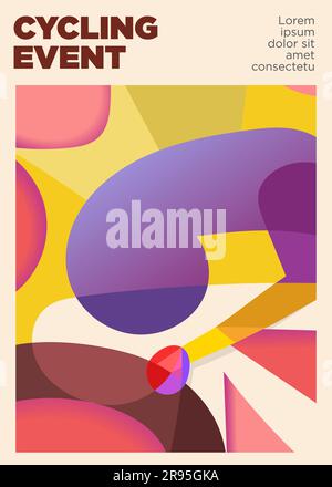 la strada verso il re. poster degli eventi ciclistici in stile astratto. illustrazione vettoriale ciclica Illustrazione Vettoriale