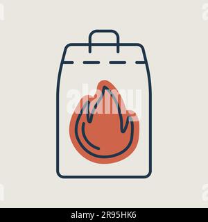 Icona vettore carbone di griglia. Barbecue e barbecue cartello grill. Simbolo grafico per la progettazione di siti Web e app di cucina, logo, app, UI Illustrazione Vettoriale