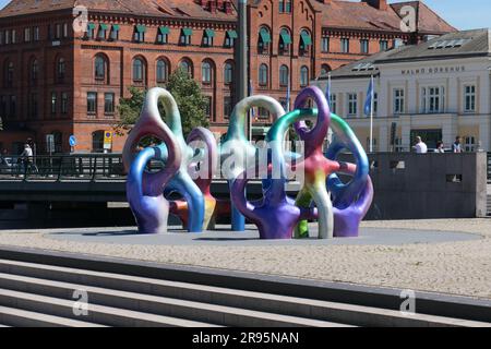 Malmö, Skulptur Spectral Self Container // Malmö, Scultura Spectral Self Container Foto Stock