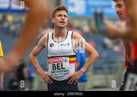 Chorchow, Polonia. 24 giugno 2023. Stijn Baeten nella foto della gara maschile dei 1500 m, ai Campionati europei di atletica a squadre, a Chorchow, Slesia, Polonia, sabato 24 giugno 2023. Il Team Belgium partecipa alla prima divisione dal 23 al 25 giugno. BELGA PHOTO ERIK VAN LEEUWEN Credit: Belga News Agency/Alamy Live News Foto Stock