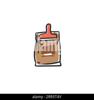 Disegno a mano vettoriale astratto grafica doodle semplici illustrazioni minimalistiche linea con macchina per la preparazione del caffè, la preparazione di bevande di caffè. Vettore caffè Illustrazione Vettoriale